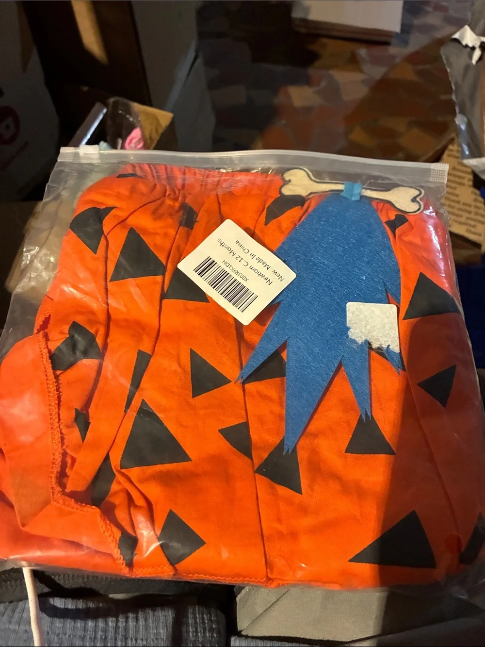 Orange pebbles Ruffle Baby Costume with Bow